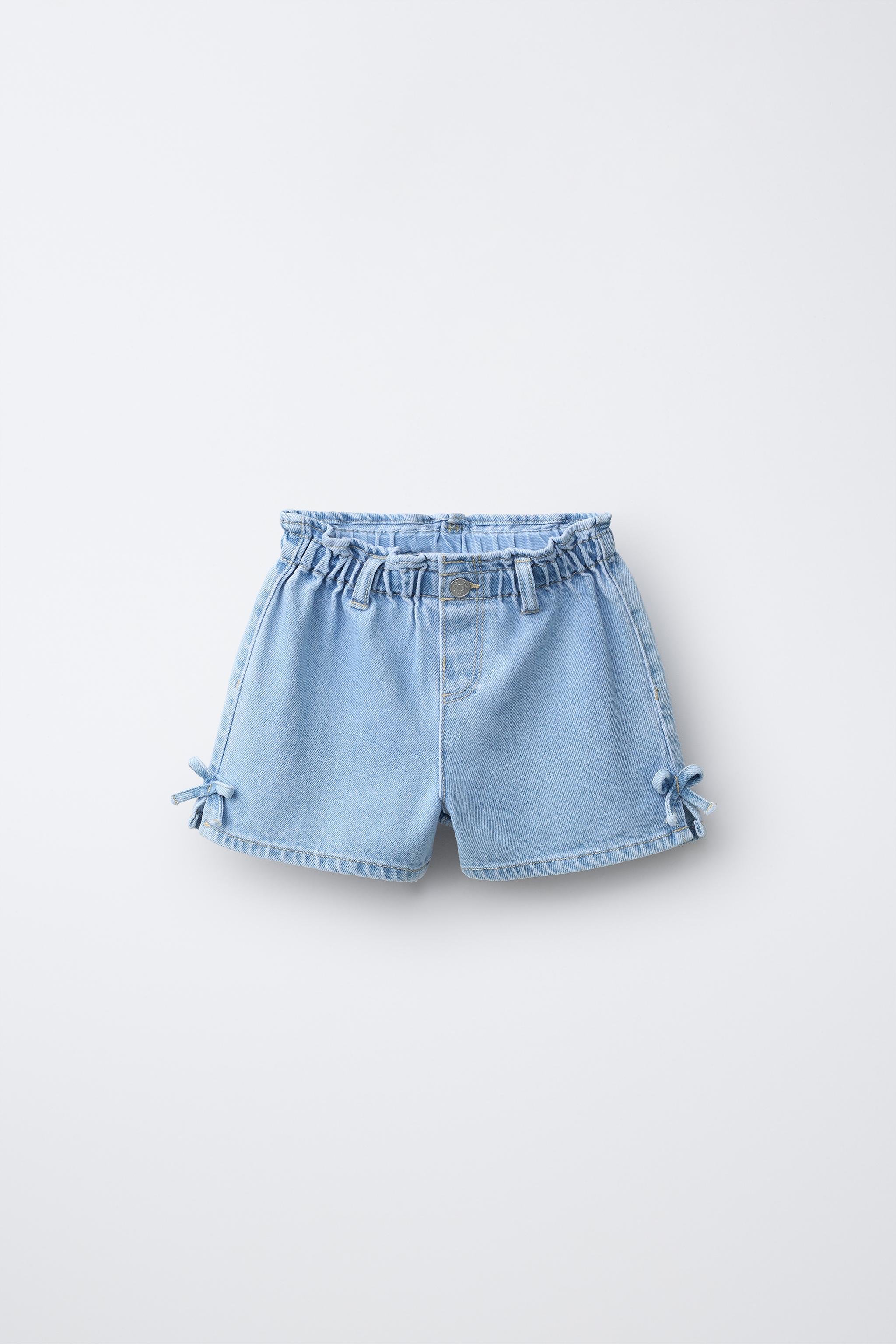 DENIM SHORTS WITH BOWS
